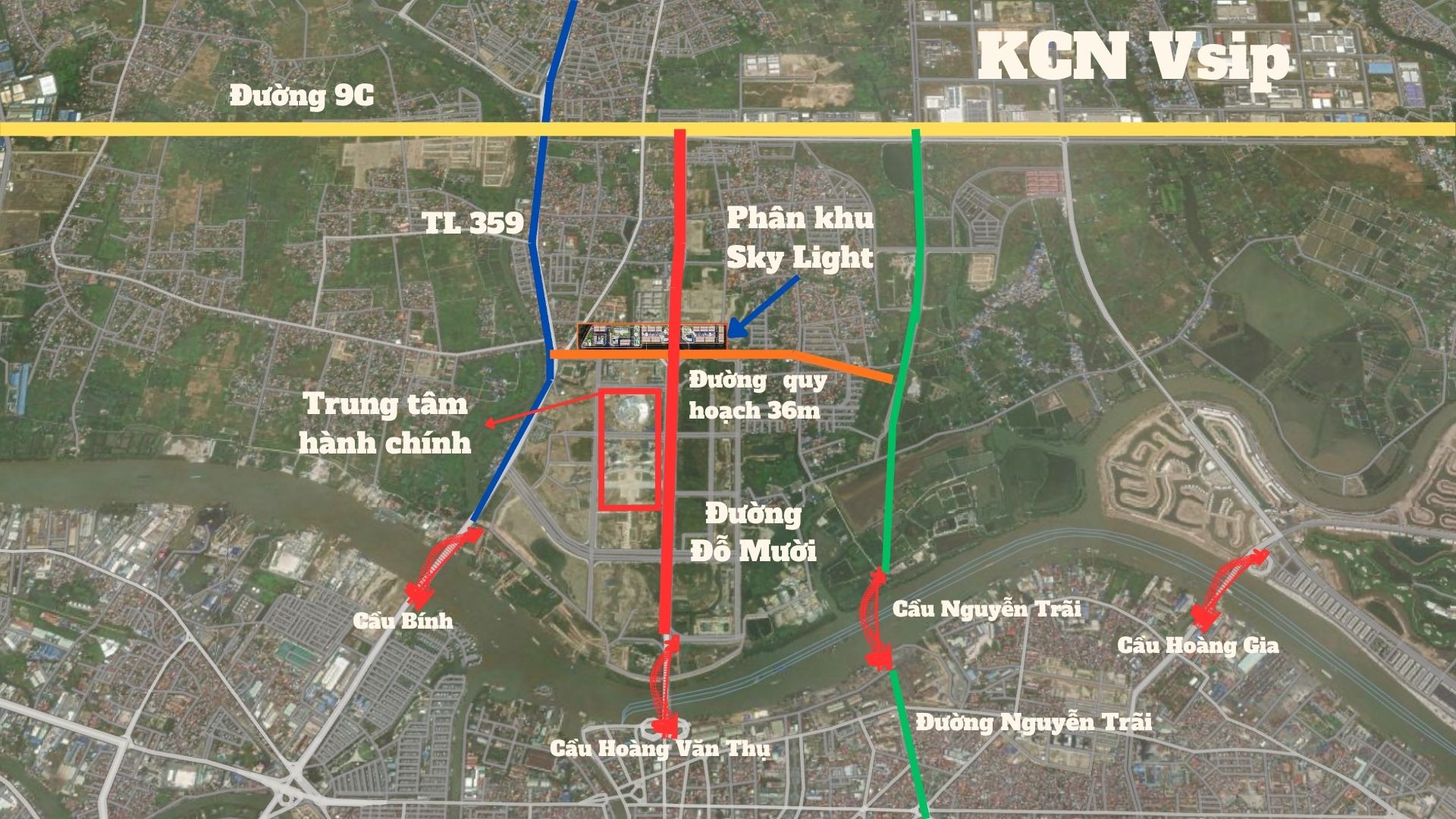 Vị trí dự án Hoàng Huy New City