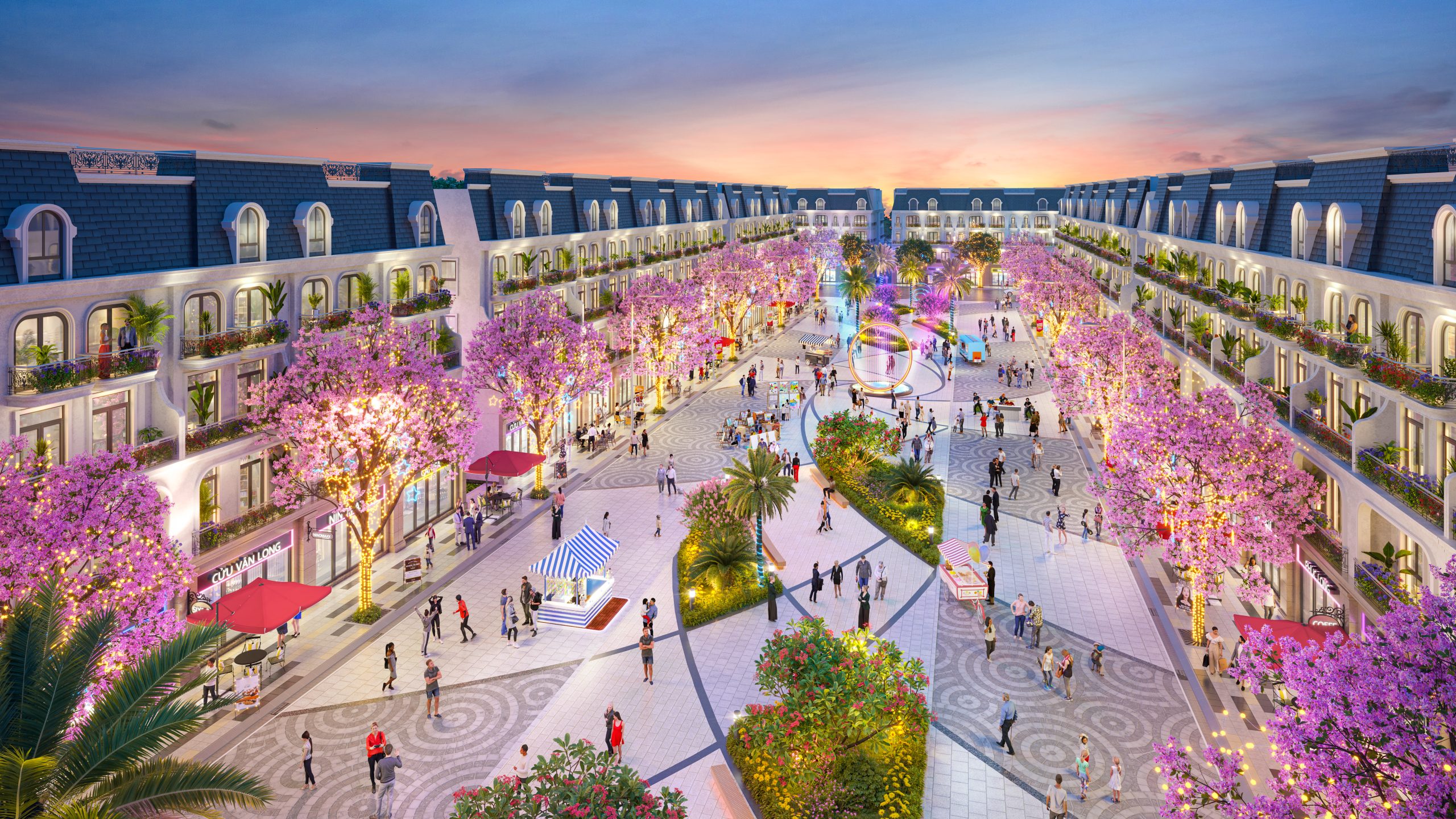 Công viên cây xanh và không gian dạo bộ tại khu đô thị Hoàng Huy New City
