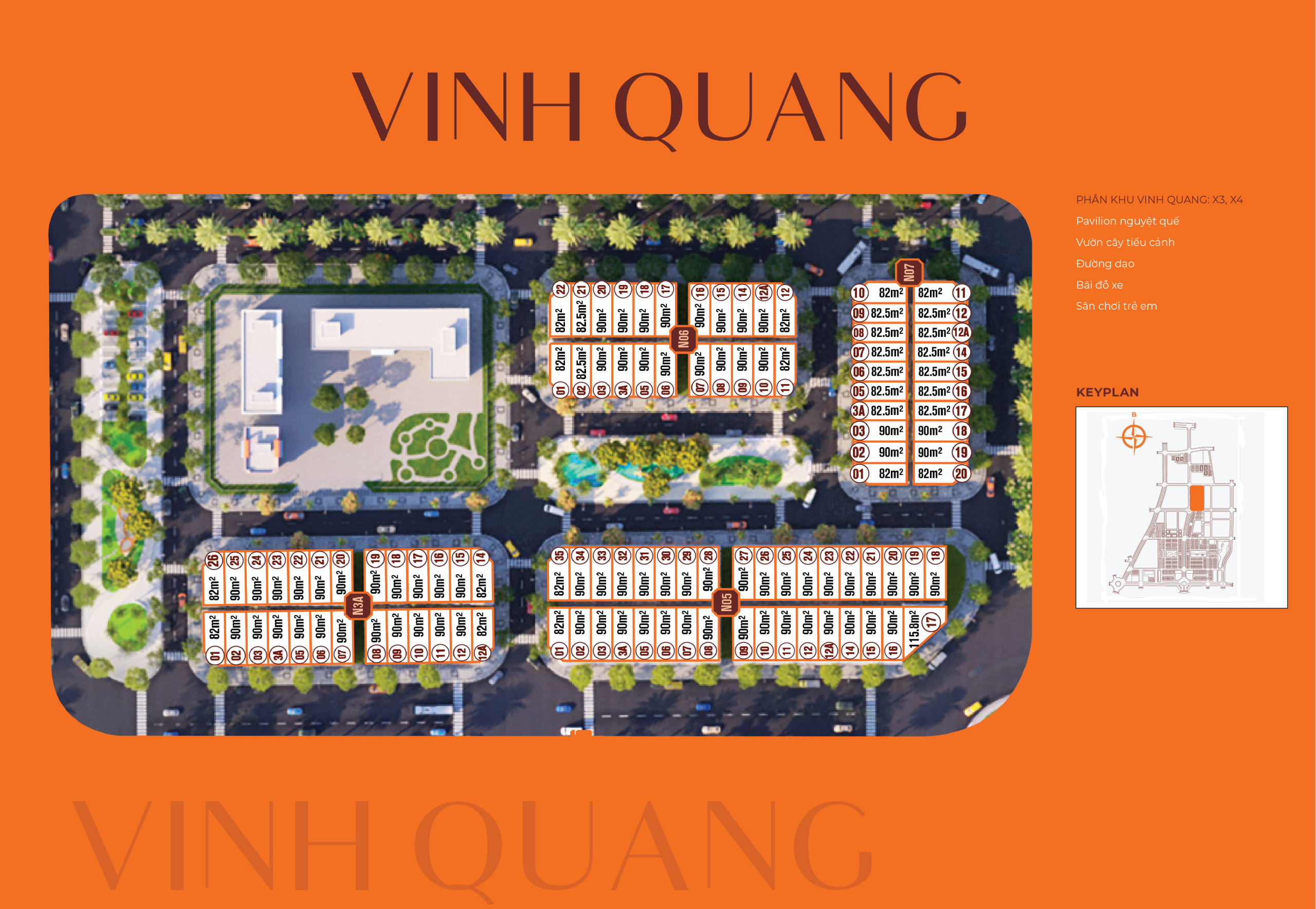 Sơ đồ phân lô phân khu Vinh Quang