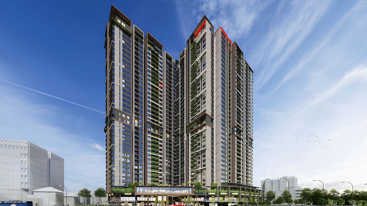 Toàn cảnh dự án chung cư cao cấp Thủy Nguyên - The Harbor Skyline tọa lạc trên đảo sinh thái Vũ Yên.