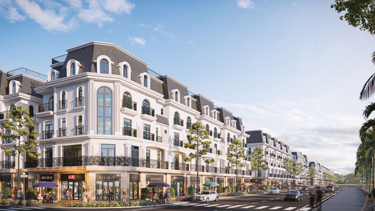 Vì Sao Chuyên Gia FDI Chọn Thủy Nguyên Làm Nơi Ở? 3 Nhà phố thương mại (shophouse) tại khu đô thị Bắc Sông Cấm — loại hình kết hợp ở và kinh doanh dịch vụ, phù hợp cho thuê dài hạn với chuyên gia FDI hoặc kinh doanh phục vụ cộng đồng lao động KCN. Ảnh minh họa