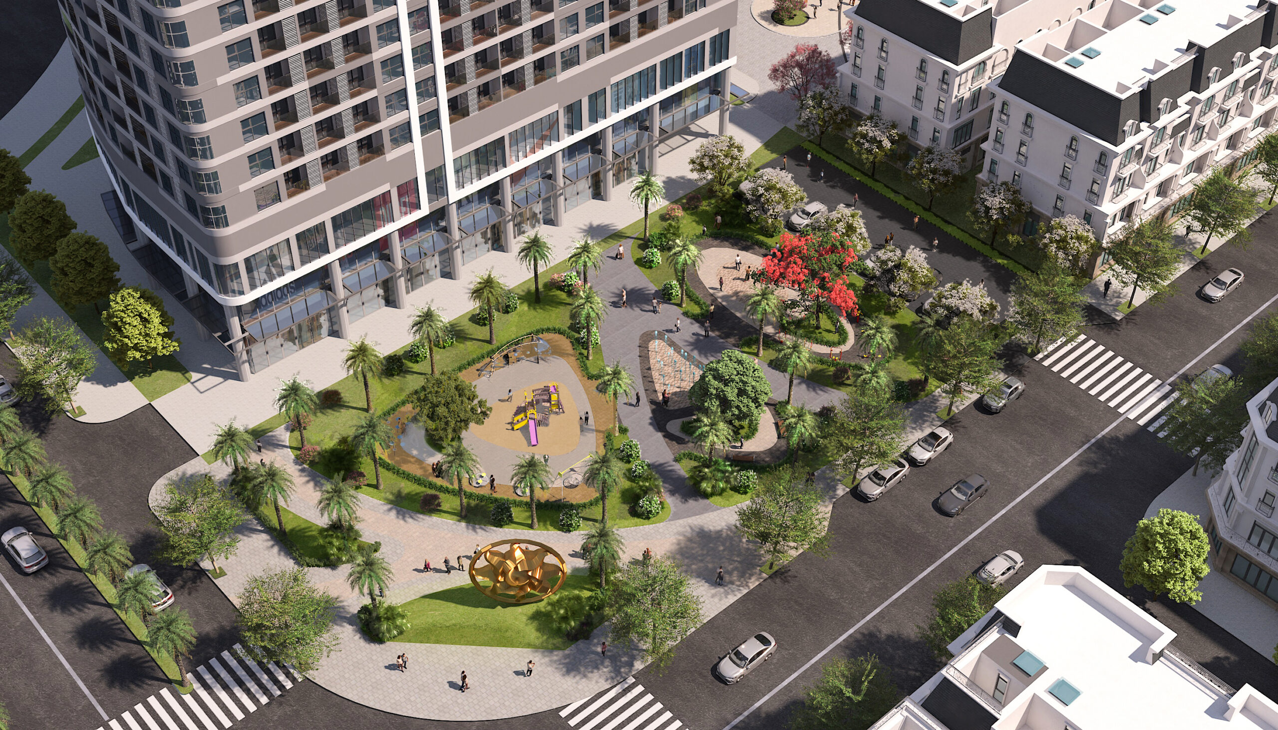 Phối cảnh khu căn hộ Sky Light Hoàng Huy New City khi chọn căn chung cư