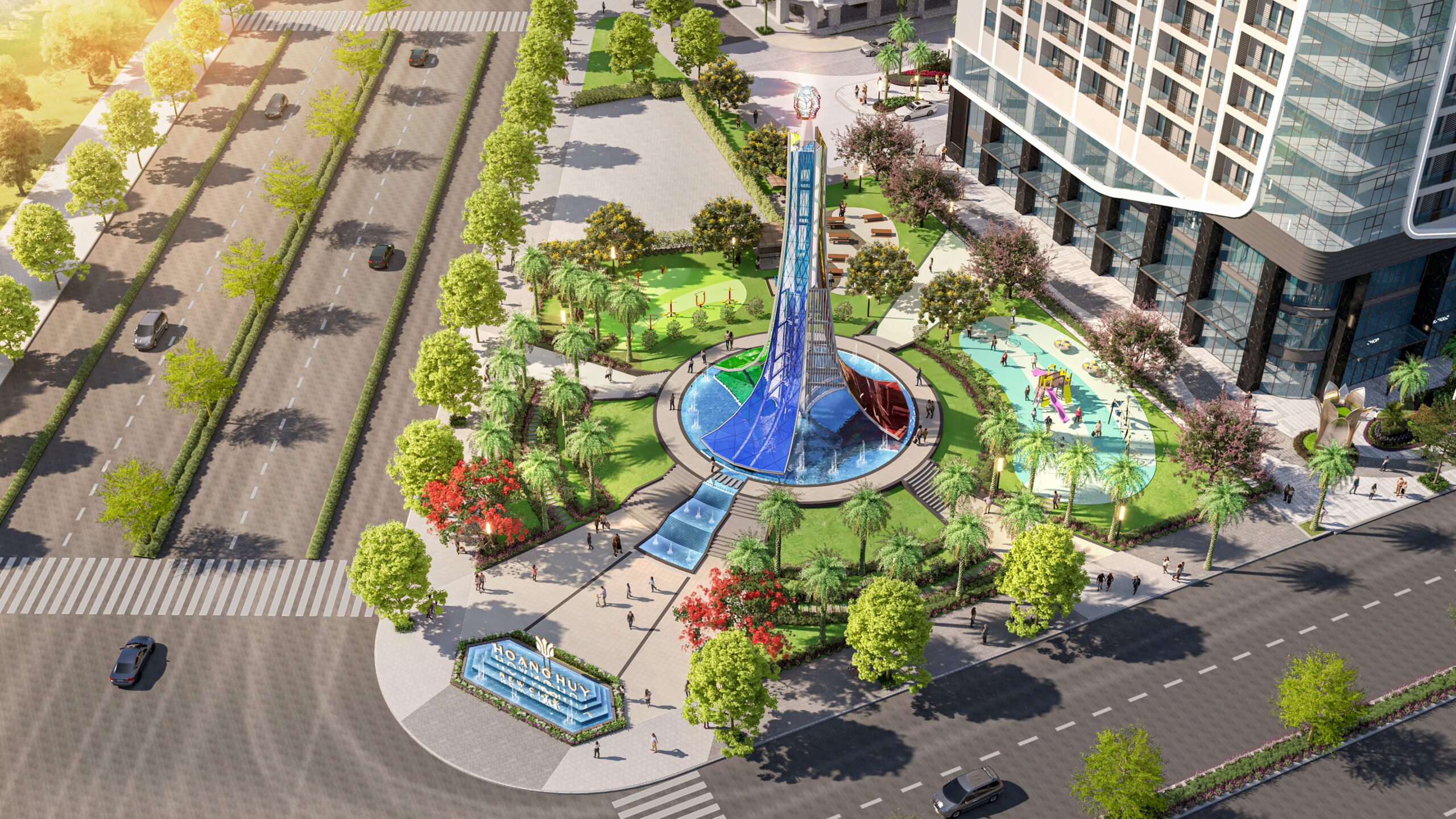 Phối cảnh khu căn hộ Hoàng Huy New City dùng để phân tích phương án cho thuê